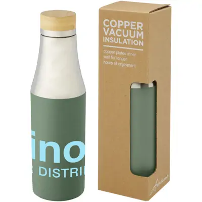 Hulan 540Ml Stainless Steel Bottle With Bamboo Lid - Full Colour Print