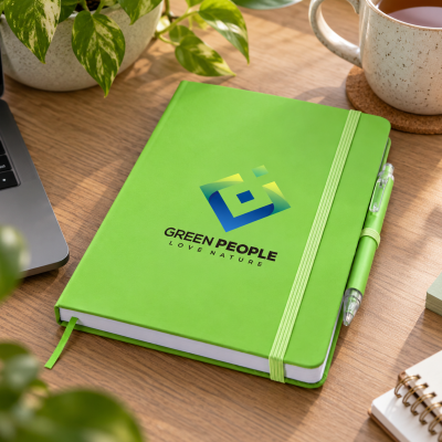 Spectrum Recycled A5 Notebook & Free Pen