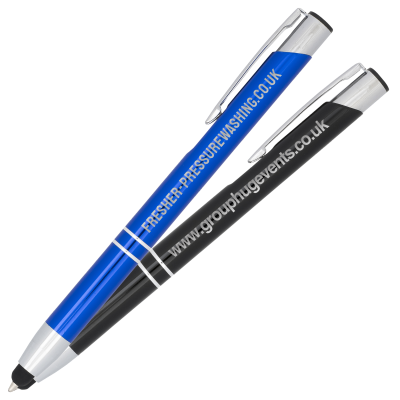 Moneta Aluminium Click Stylus Pen - Engraved