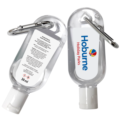 30ml Hand Sanitiser Gel With Carabiner Clip