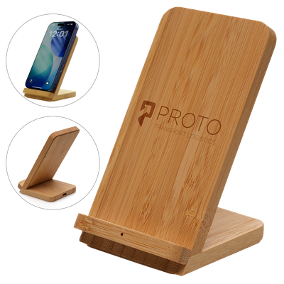 Wireless Bamboo Charger and Stand