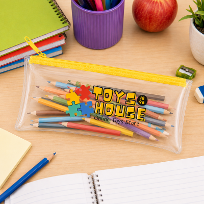 Clear PVC Pencil Case - Full Colour
