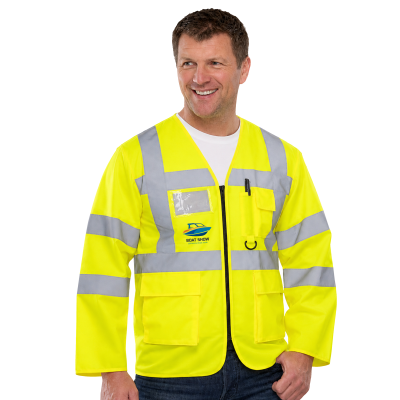 Hi-Vis Executive Long Sleeve Waistcoat - Right Chest Full Colour