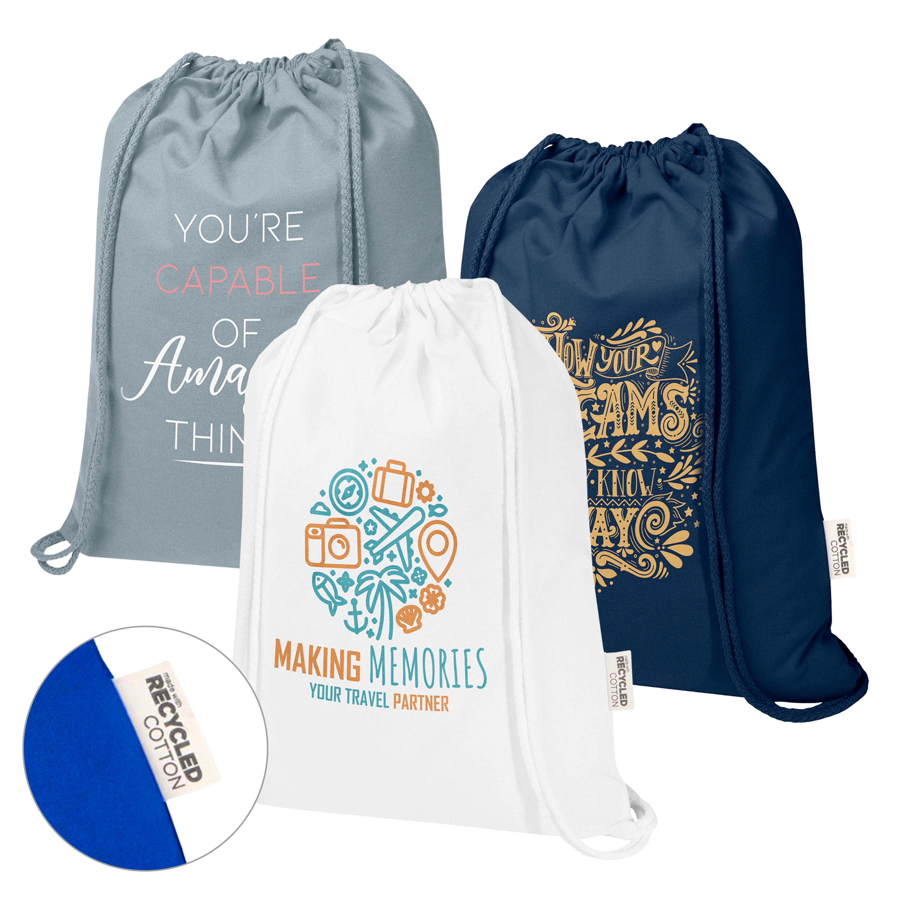 Premium GRS Recycled Drawstring Bag