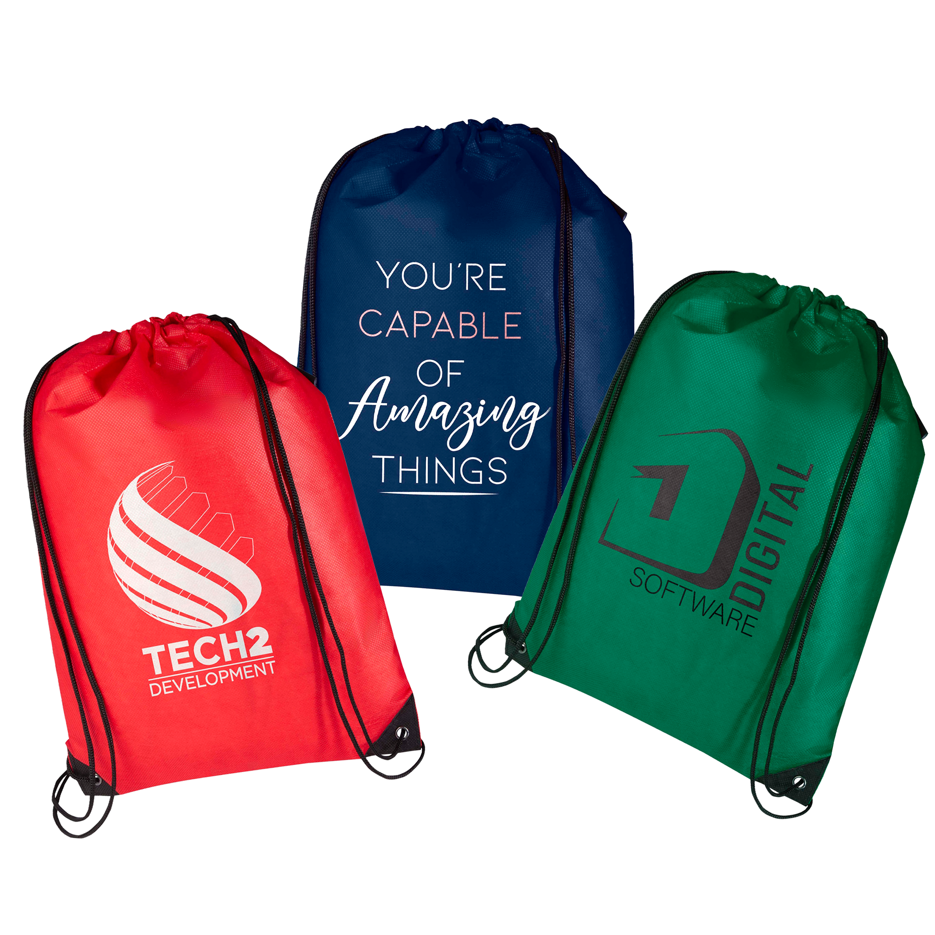 Evergreen GRS Recycled Non-Woven Drawstring Bag