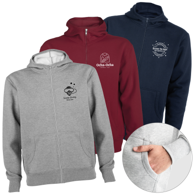 Montblanc Unisex Full Zip Hoodie - Left Chest Screen Print