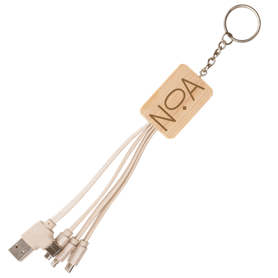 Rectangle USB-C Bamboo and Wheat Straw Charger