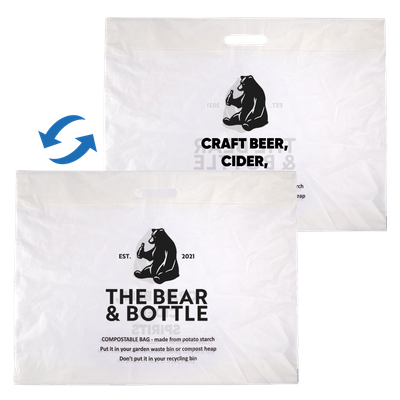 XL 100% Compostable Carrier Bags - 2 Sided