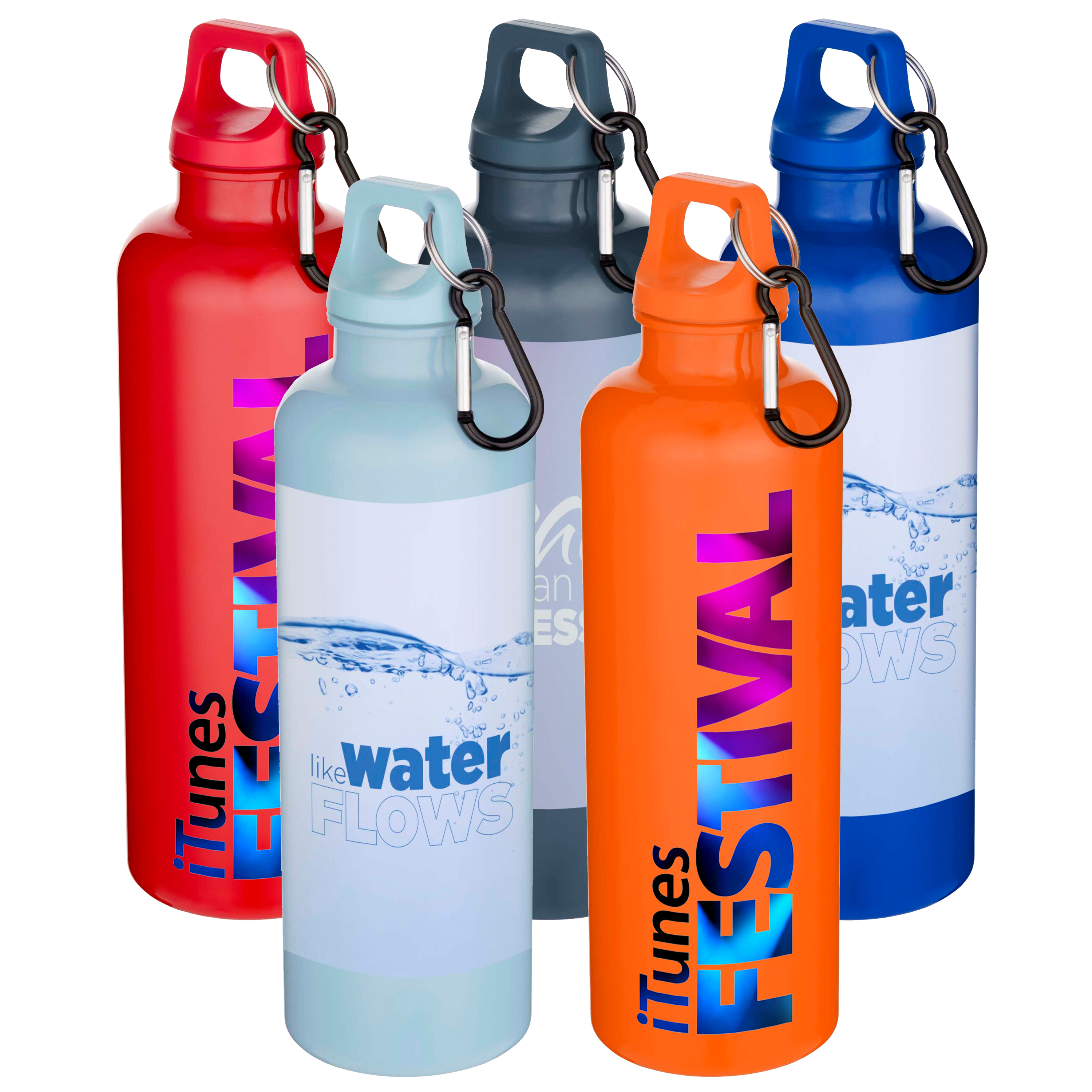 Oregon 750ml Solid Colour RCS Recycled Plastic Water Bottle With Carabiner