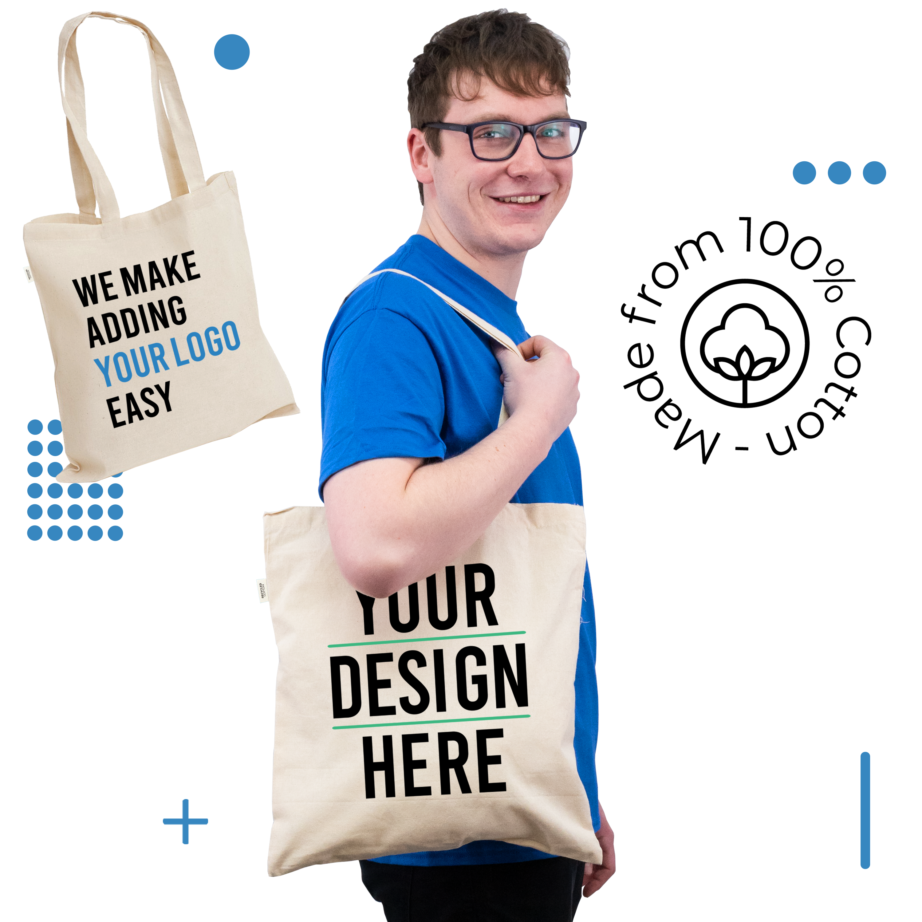 Printed 100% Cotton Tote Bags