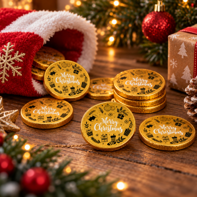 Foiled Chocolate Medallion