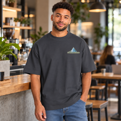 Chow Oversized Short Sleeve Unisex T-Shirt - Left Chest Full Colour
