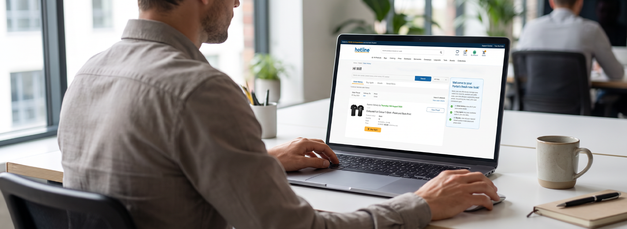 A user viewing their order in the promo portal at hotline.co.uk