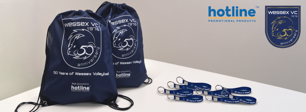 Wessex Volleyball Club: Branded Drawstring Bags and Keyrings for a 50th Anniversary