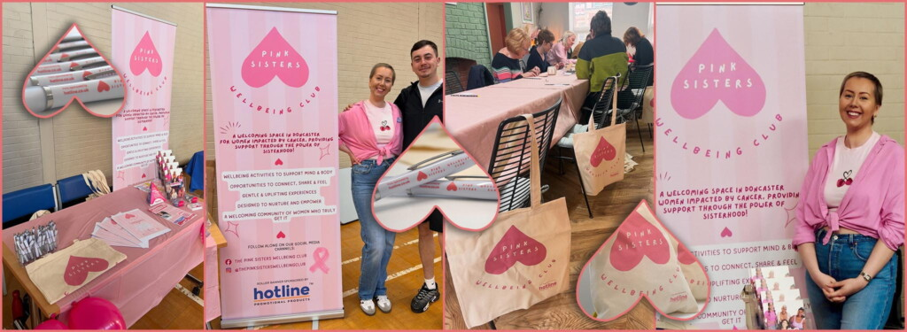 Pink Sisters Wellbeing Club: A Roller Banner, Tote Bags and Pens for a Community Stand
